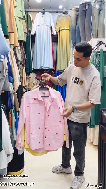 شومیز گلدوزی قلب پارچه کتان کجراه